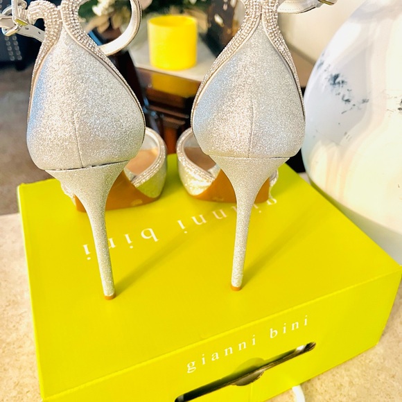 Gianni Bini Constanz Glitter Rhinestone Platform Dress Sandals Size 10m - Picture 2 of 7